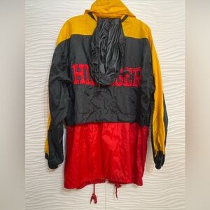 VTG  Tommy Hilfiger Hooded Jacket Color Block Men’s Jacket  Size Large Big Logo